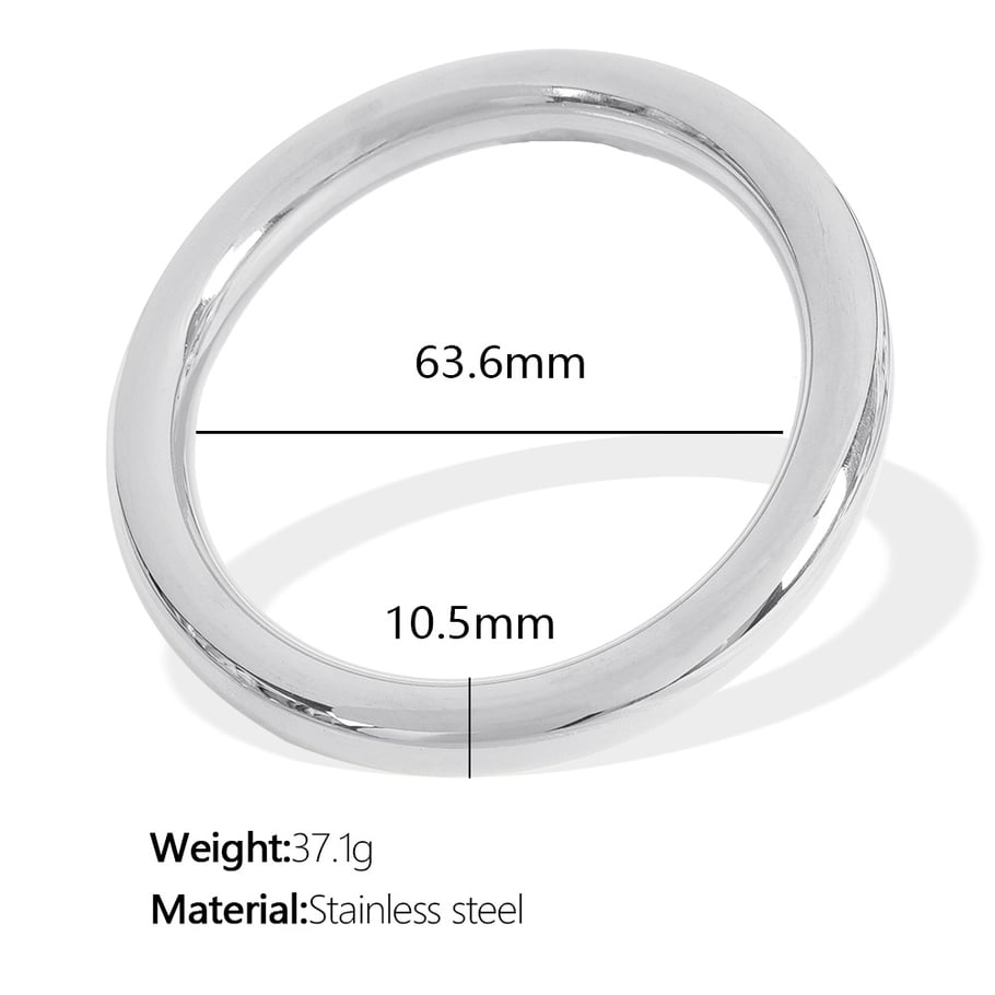 1 piece simple series simple solid color stainless steel gold plated women bangles